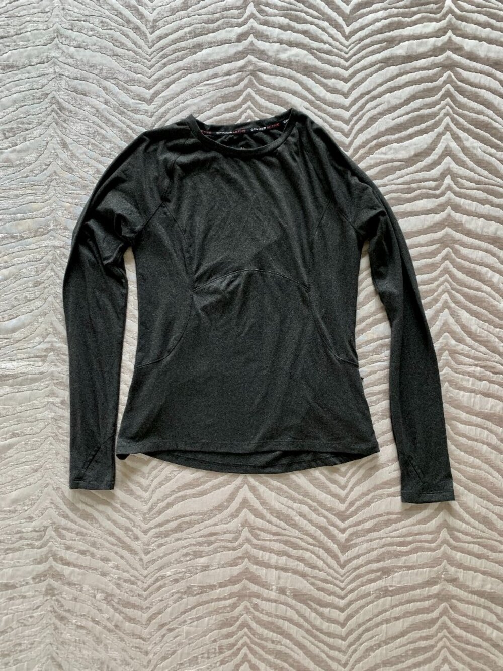 Spyder Active Long Sleeve Shirt Athletic Wear Gray Pullover Top Size Medium